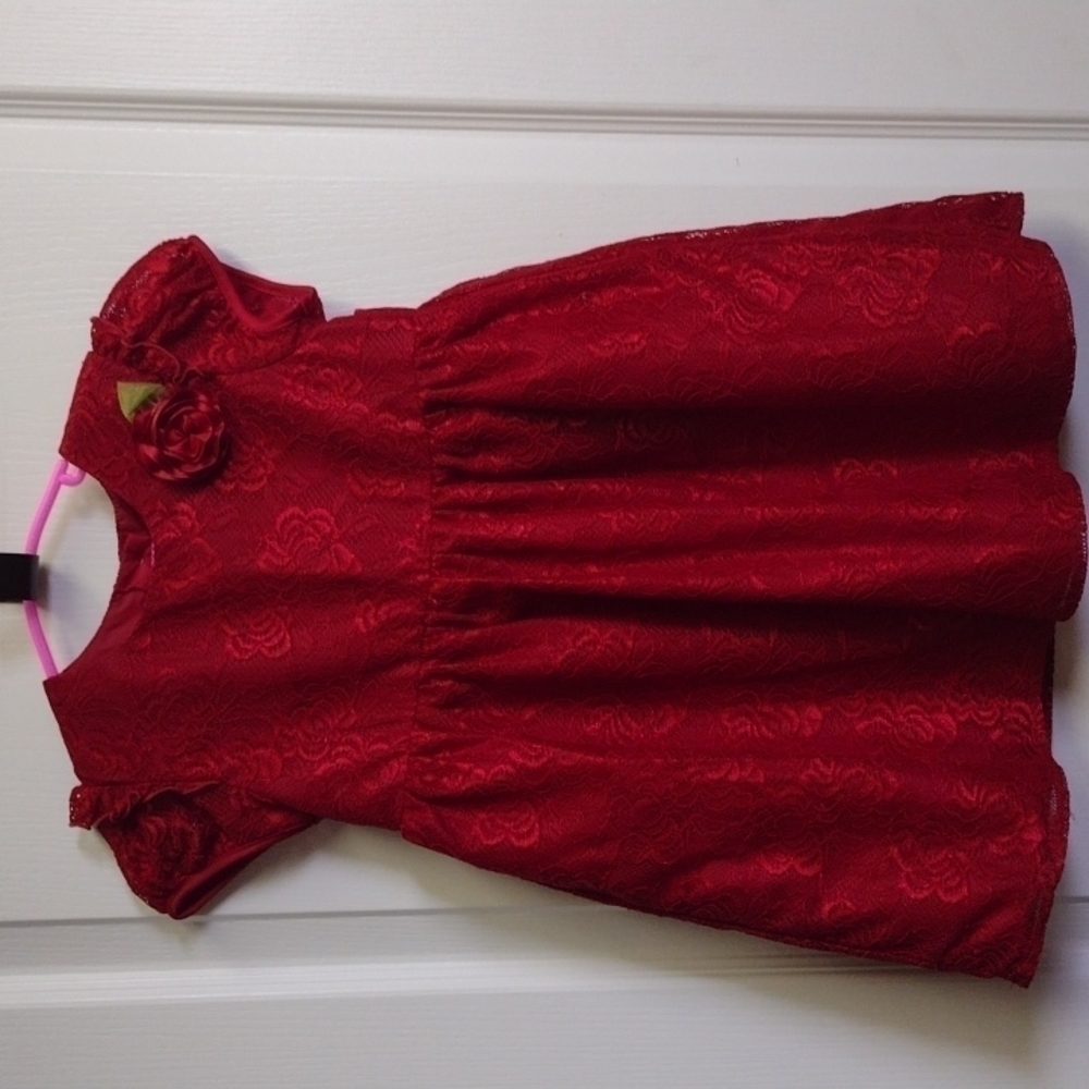 𝅺wonder nation red lace overlay dress